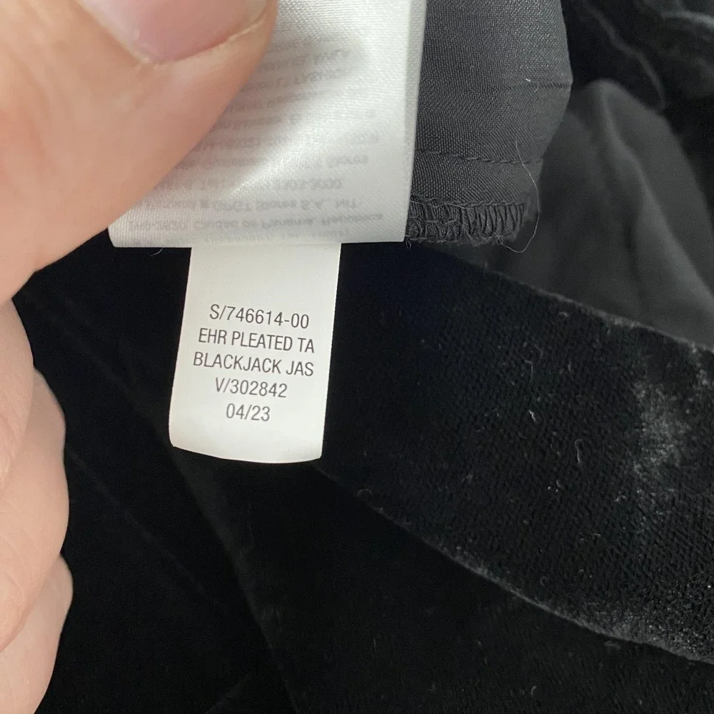 American Eagle Pants Womens XLT Black Velvet Pleated Lined Elastic Waist Bohemia